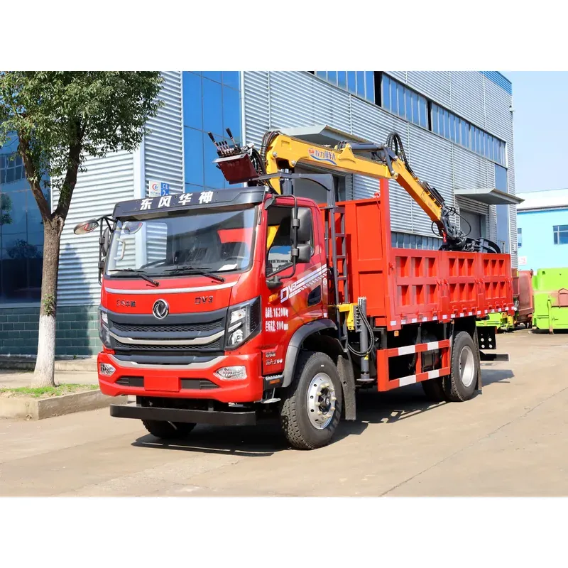 Truck-Mounted Log Grab on Dongfeng Huashen DV3 — 6.8 m Boom, Rigid-Linked — main view