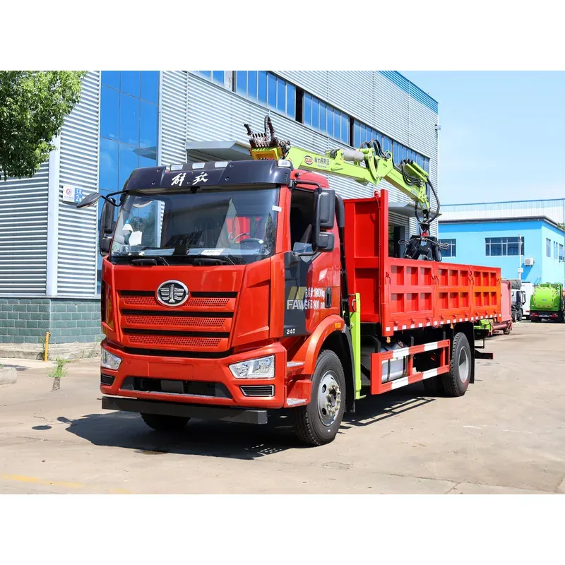 Truck-Mounted Log Grab on FAW — 7.8 m Boom, 5+4 Grab, Soft-Linked — main view