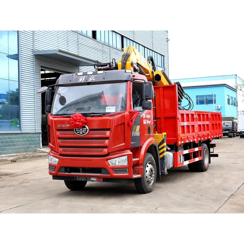 Truck-Mounted Scrap Grab with Magnet on FAW J6L — 8 t, 4-Section Boom — main view