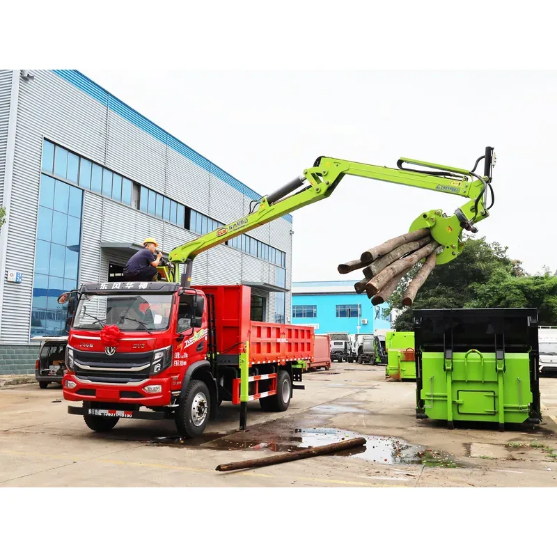 Truck-Mounted Log Grab on Dongfeng DV3 — 8.5 m Boom, 3+2 Grab, Rigid-Linked — photo 4