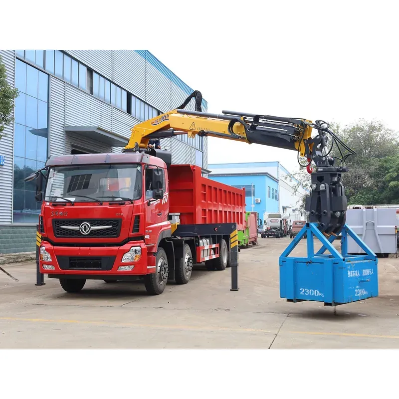 Truck-Mounted Scrap Grab with Magnet on Dongfeng D7V 8x4 — 8 t, 3+2 Grab — photo 6