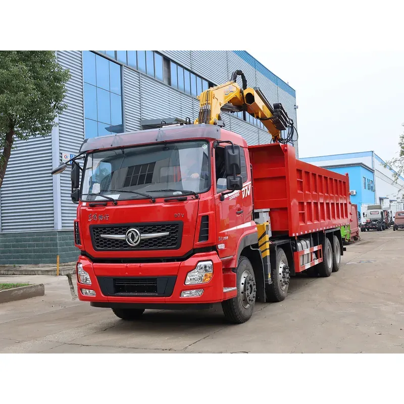 Truck-Mounted Scrap Grab with Magnet on Dongfeng D7V 8x4 — 8 t, 3+2 Grab — main view