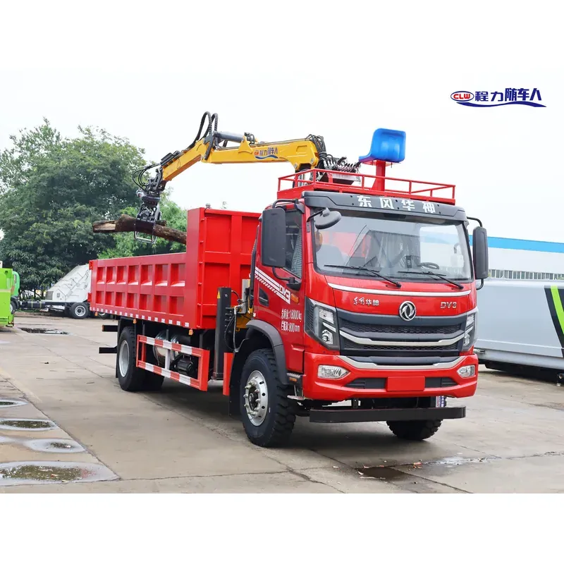 Truck-Mounted Log Grab on Dongfeng DV3 — 7.5 m Boom, 2+2 Flat-Jaw, Rigid-Linked — photo 5