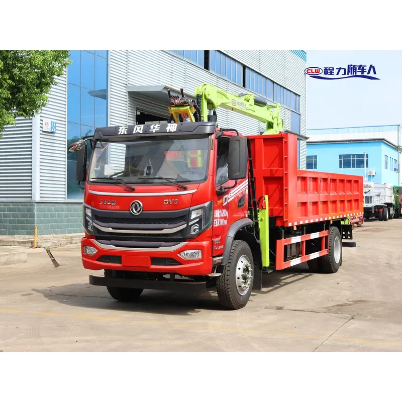 Truck-Mounted Log Grab on Dongfeng DV3 — 8.8 m Boom, 2+2 Flat-Jaw, Soft-Linked — main view