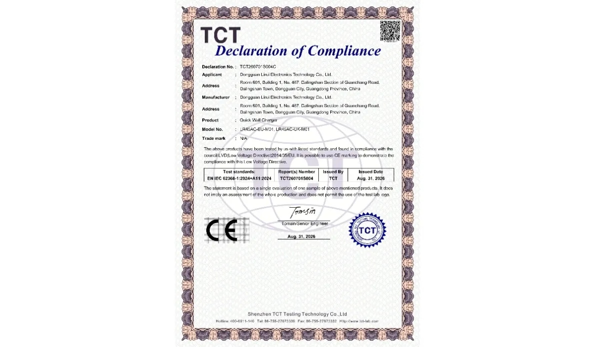 CE LVD Documentation for USB-C Charger Importers