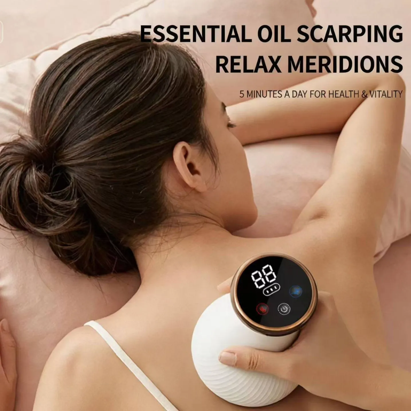 Electric massager with heat therapy function for wellness and personal care use