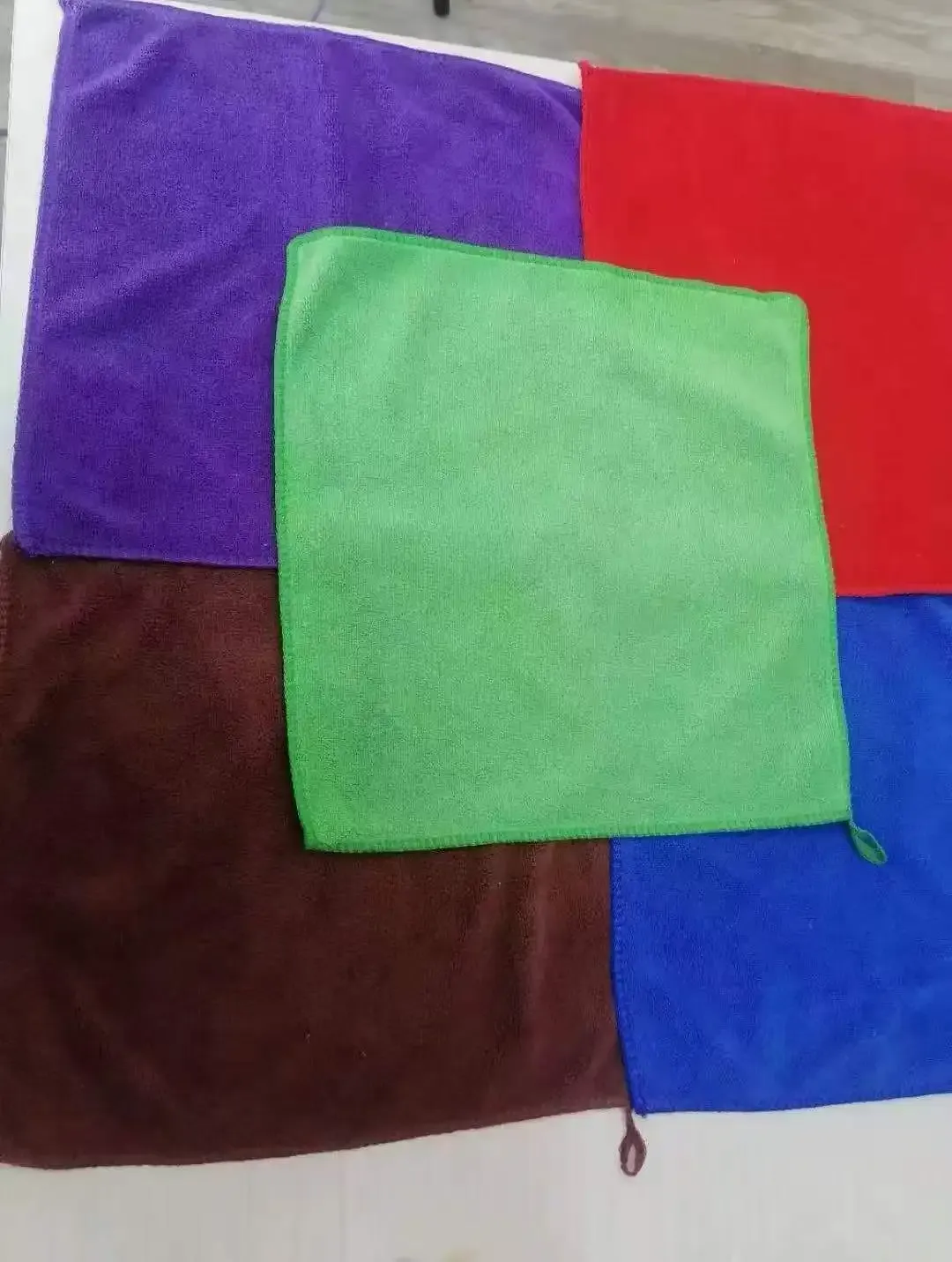 Solid color microfiber cleaning towels for household and general cleaning