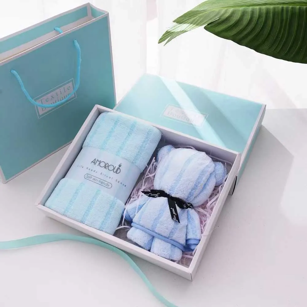 Boxed towel gift set with retail packaging for private label and wholesale buyers