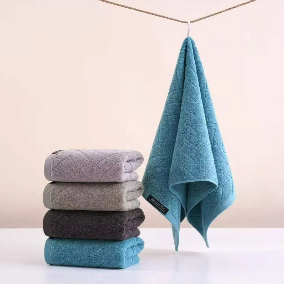 Soft solid color face towels in blue gray and neutral colors