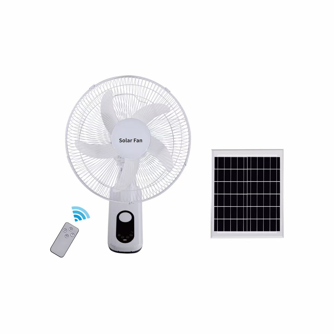 FS-789 white Wall-mounted Solar Fan 16 inches with remote