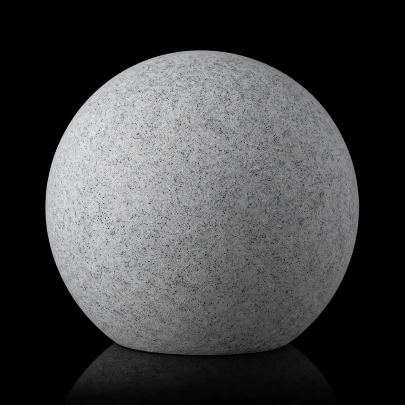 Grey Stone Effect Garden Ball Light