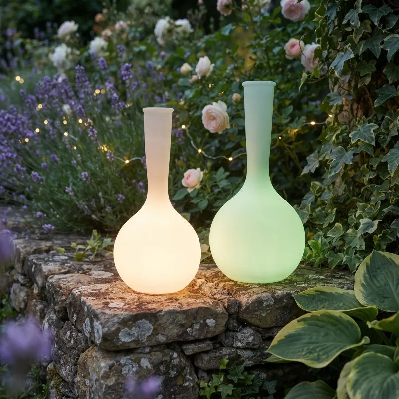 lighted outdoor planters