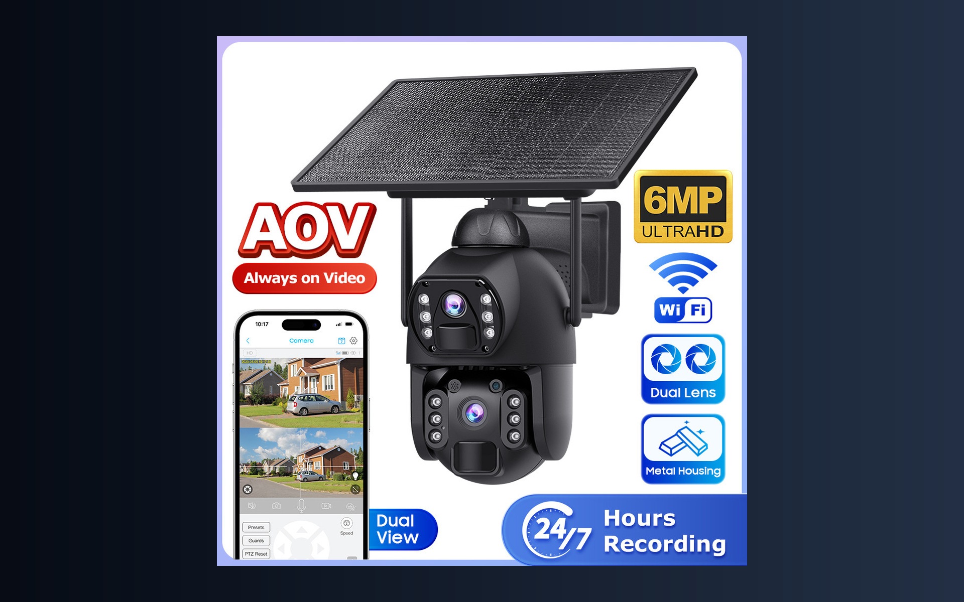KeenCamPro AOV solar camera with metal casing