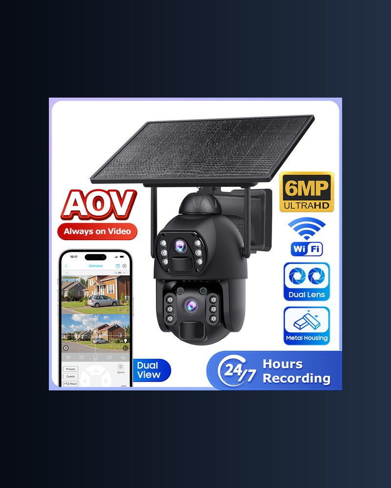 AOV solar camera with metal casing