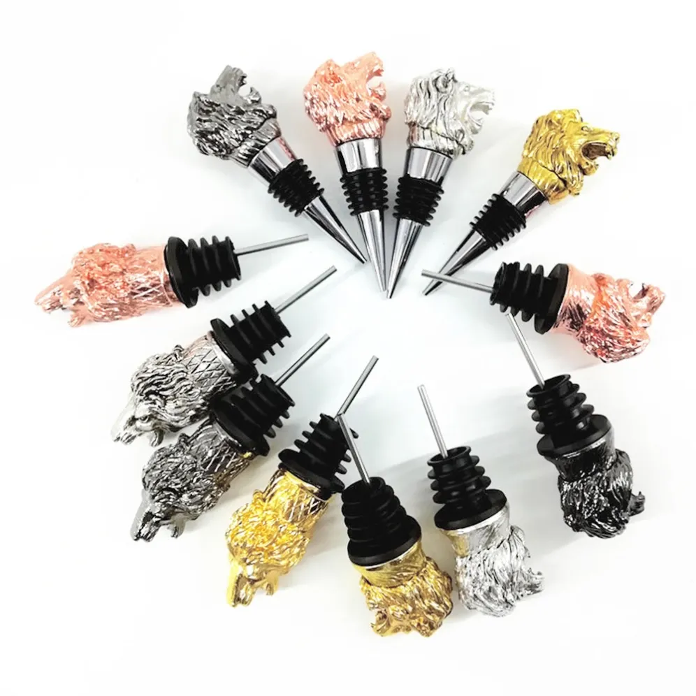 Metal wine stopper with stainless steel cone and rubber rings