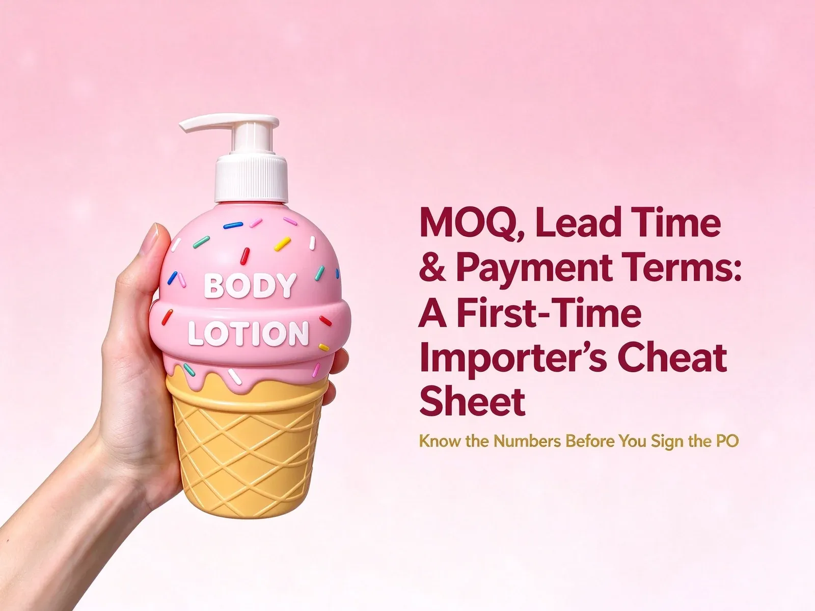Cover: MOQ, lead time and payment terms cheat sheet