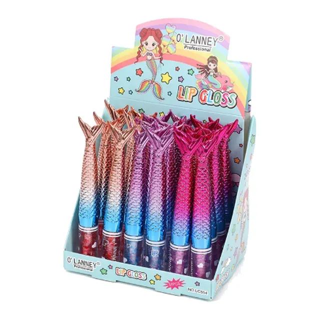 Counter display box of mermaid tail shaped lip gloss tubes