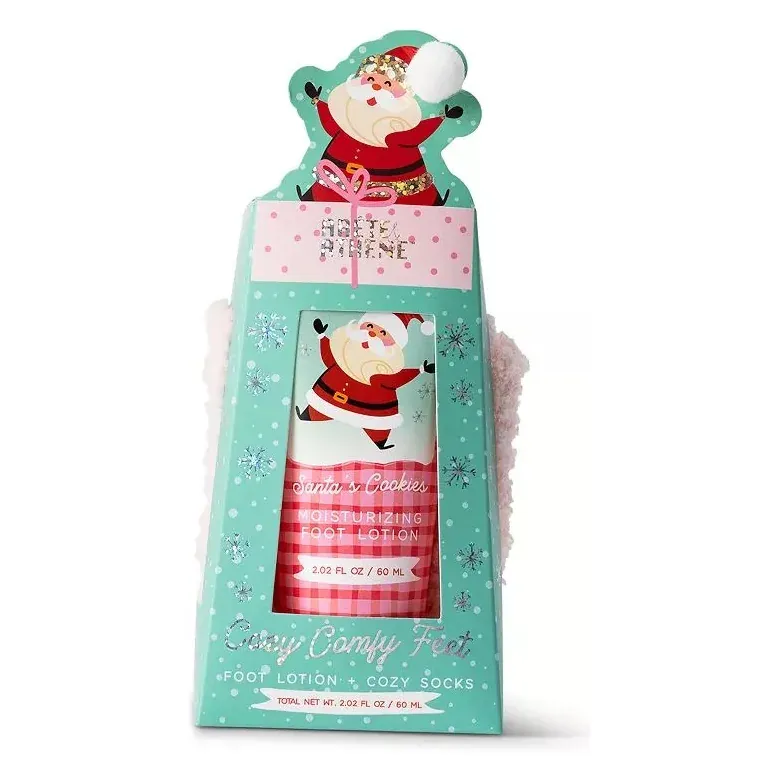 Cosy Comfy Feet holiday gift box with foot lotion and cozy socks