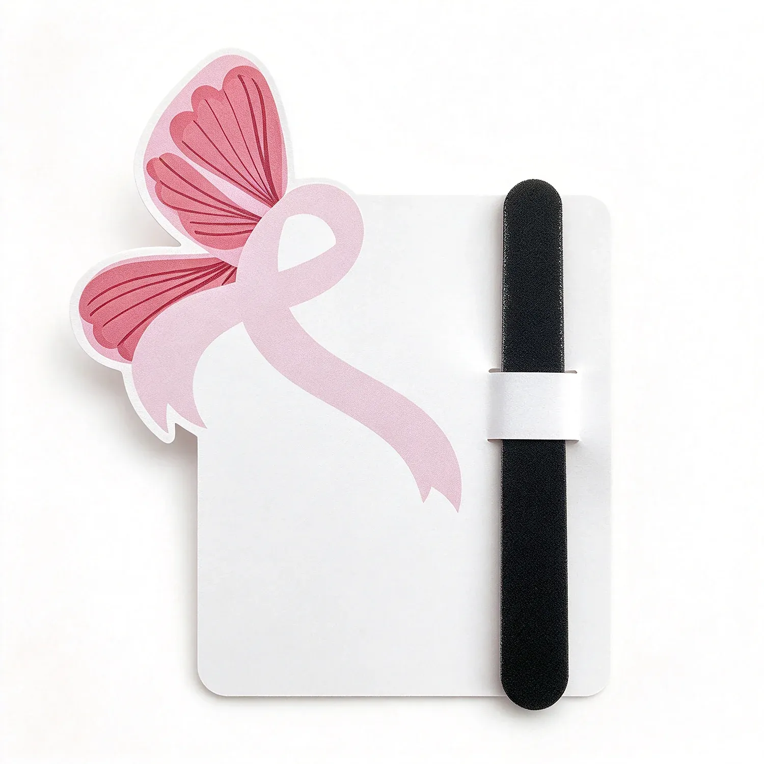 Bow shaped nail file cards on a card backing