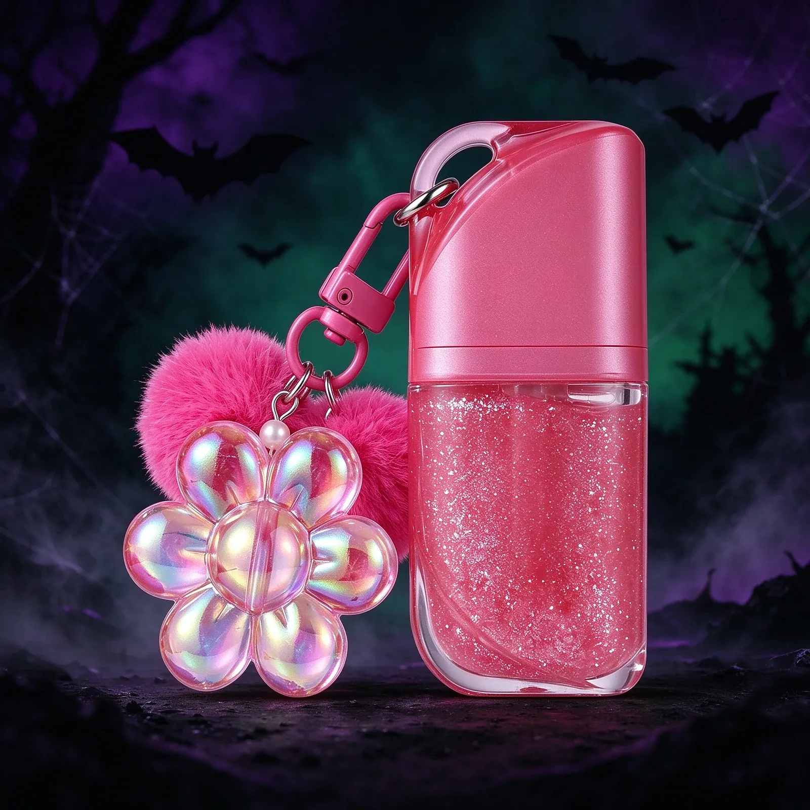 Glitter Lip Gloss Keychain Set - alternate view.