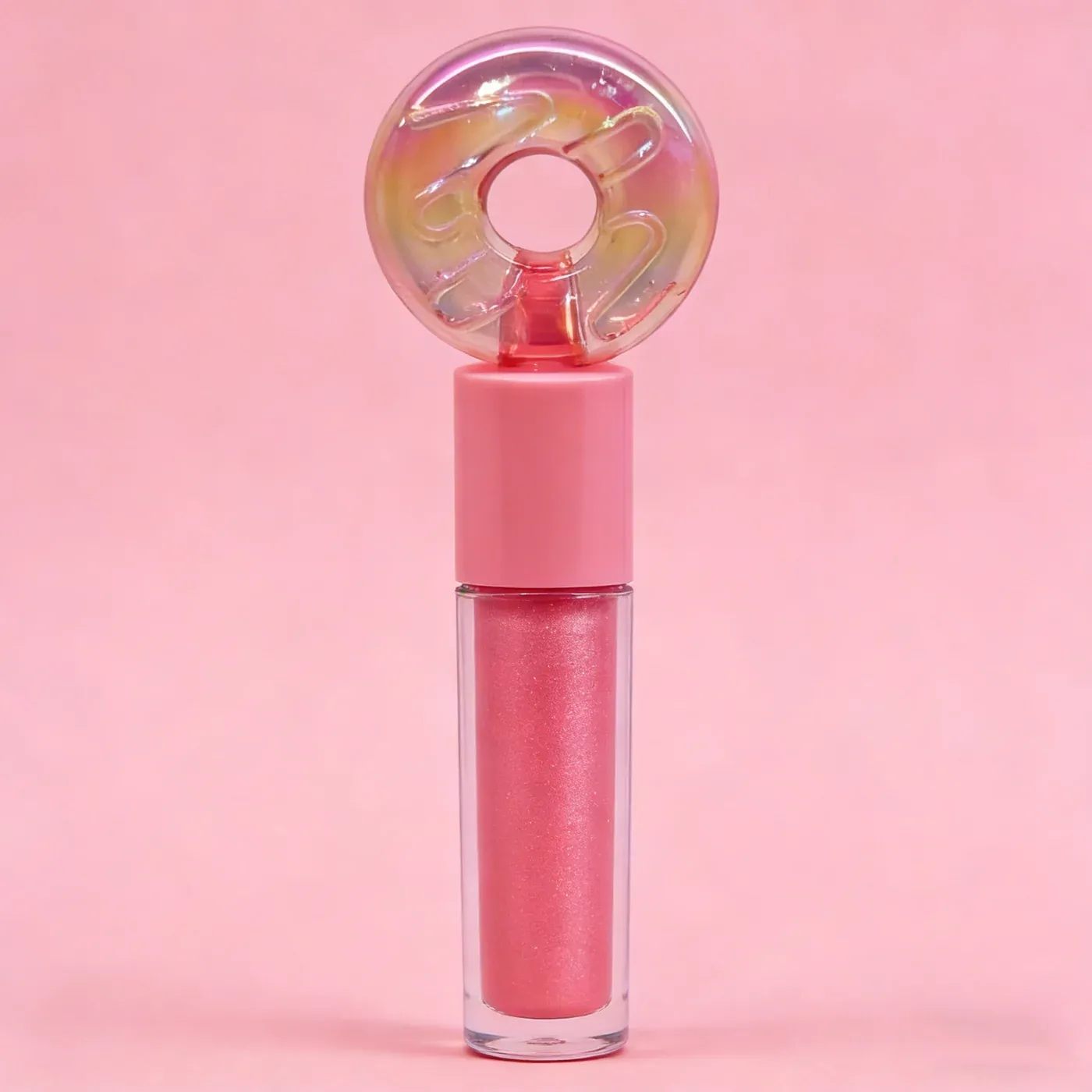 Donut-shaped lip gloss in pink
