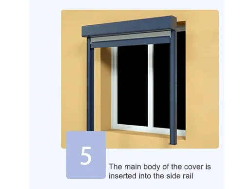The main body of the cover is inserted into the side rail