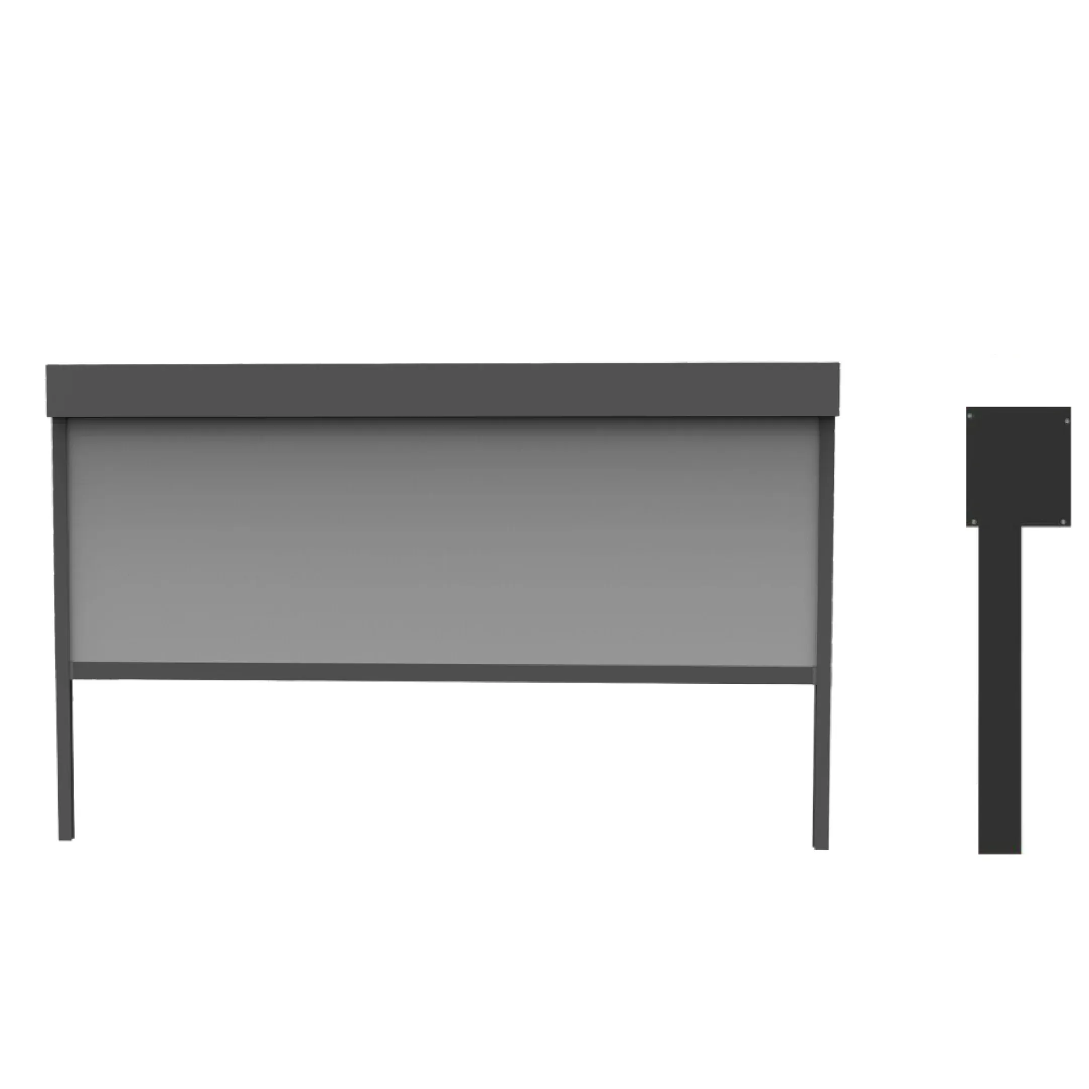 ZT180 large-span motorized windproof roller blind, fabric partially lowered, with side rail profile
