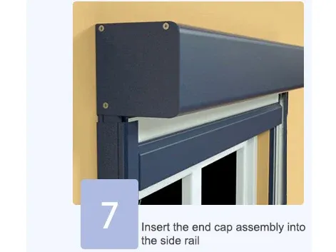 Insert the end cap assembly into the side rail