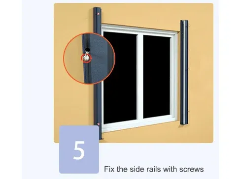 Fix the side rails with screws