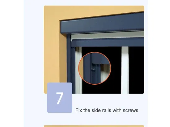 Fix the side rails with screws
