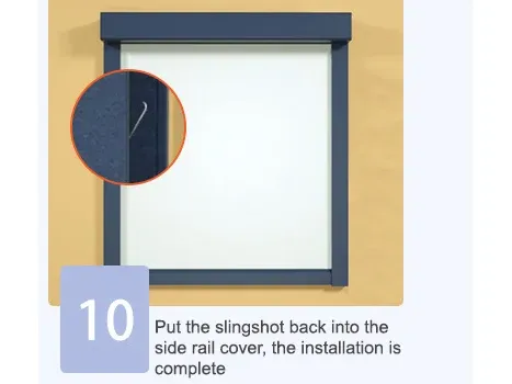 Put the slingshot back into the side rail cover, the installation is complete