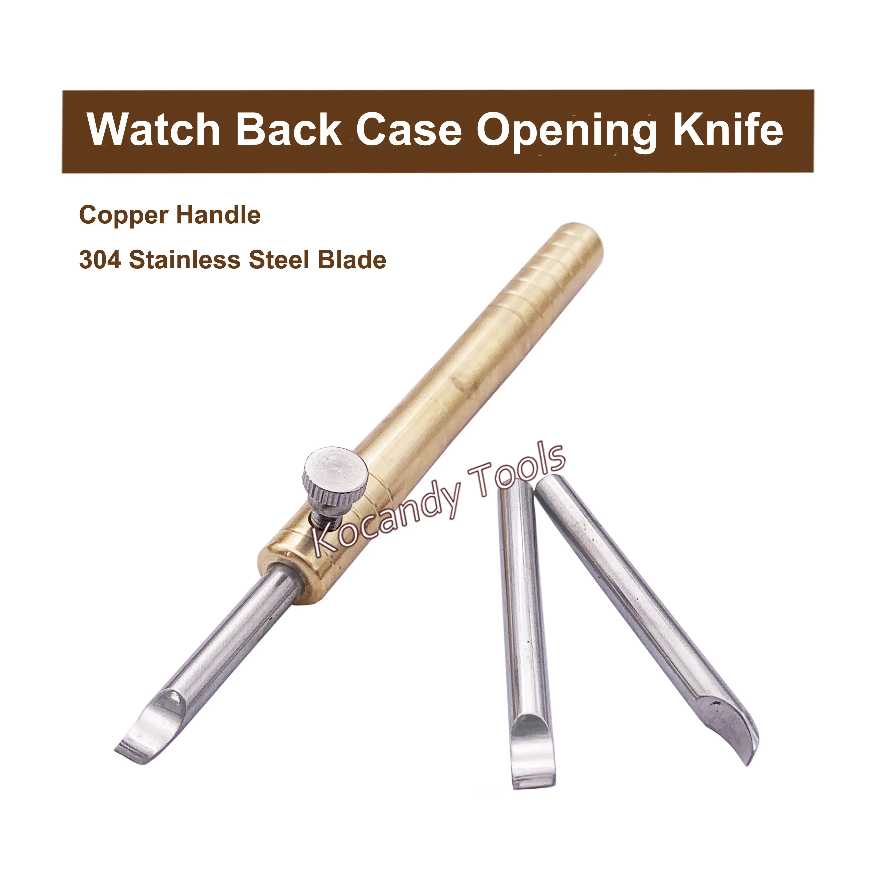 Copper-handled case opening knife with 304 stainless steel blades