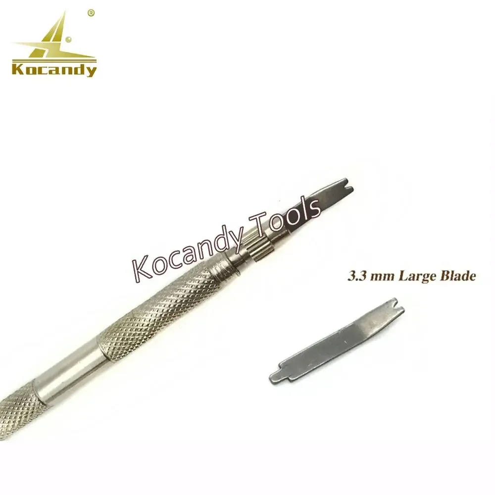 Spring bar tool with a 0.7mm fork end labelled