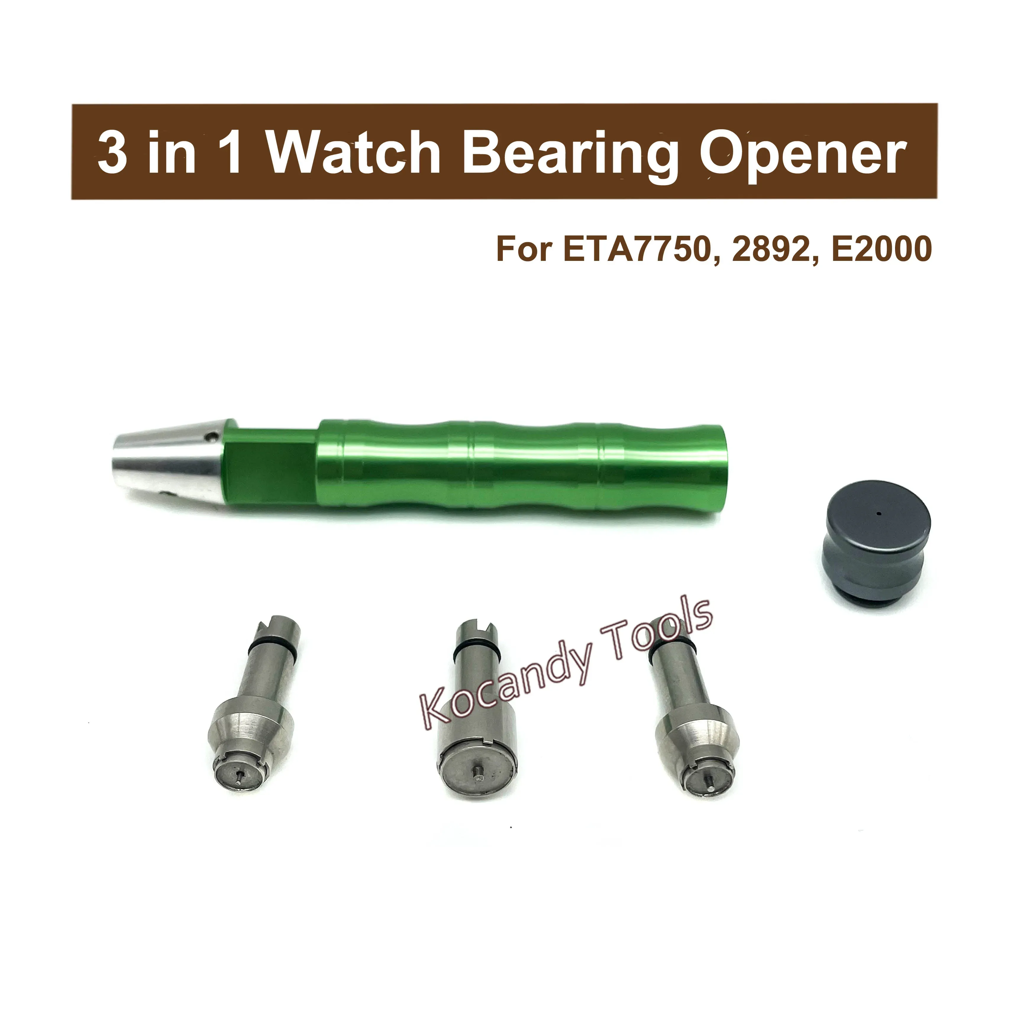 Green 3-in-1 tool with three movement key tips beside it