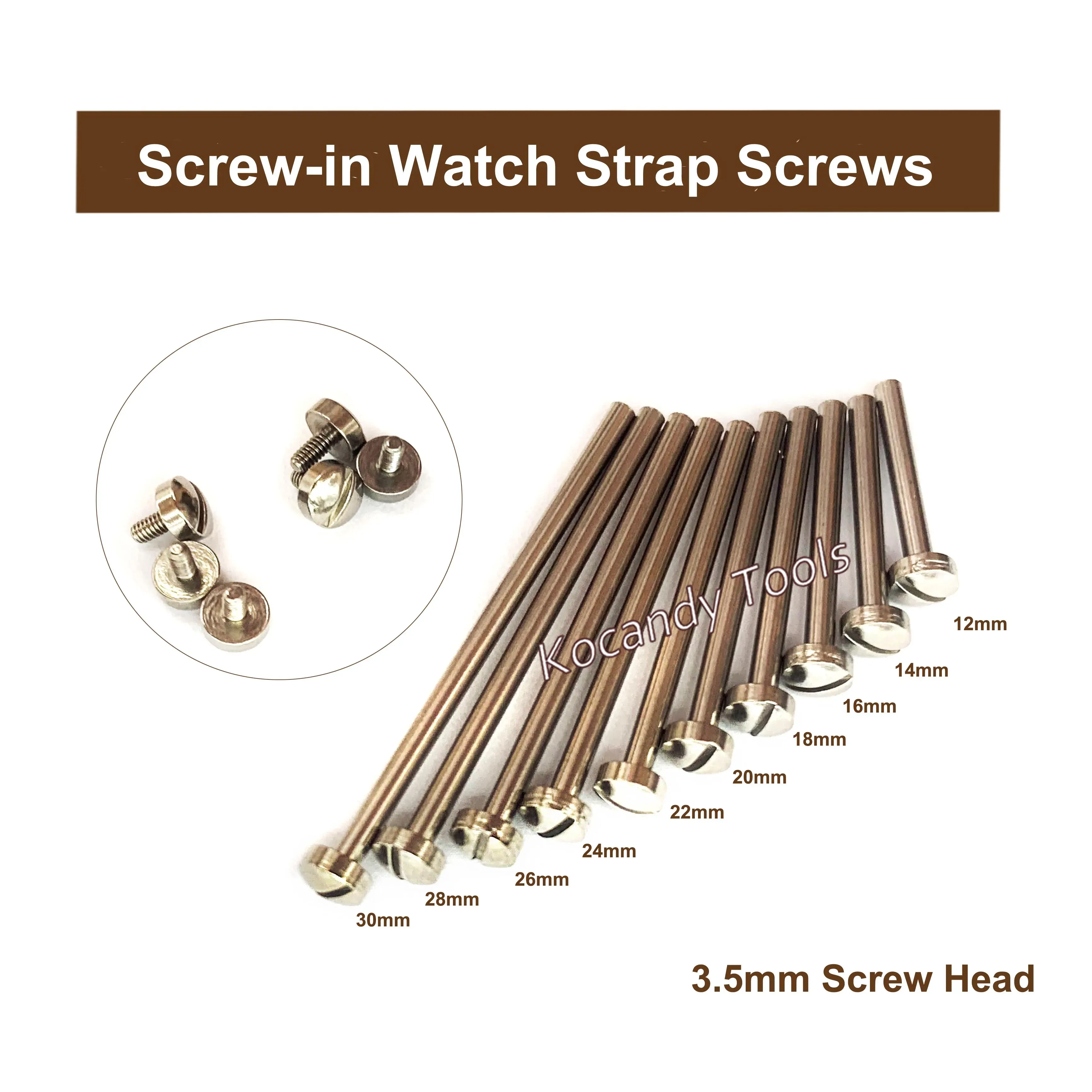 Metal screw tubes and round head parts with a 3.5mm head inset
