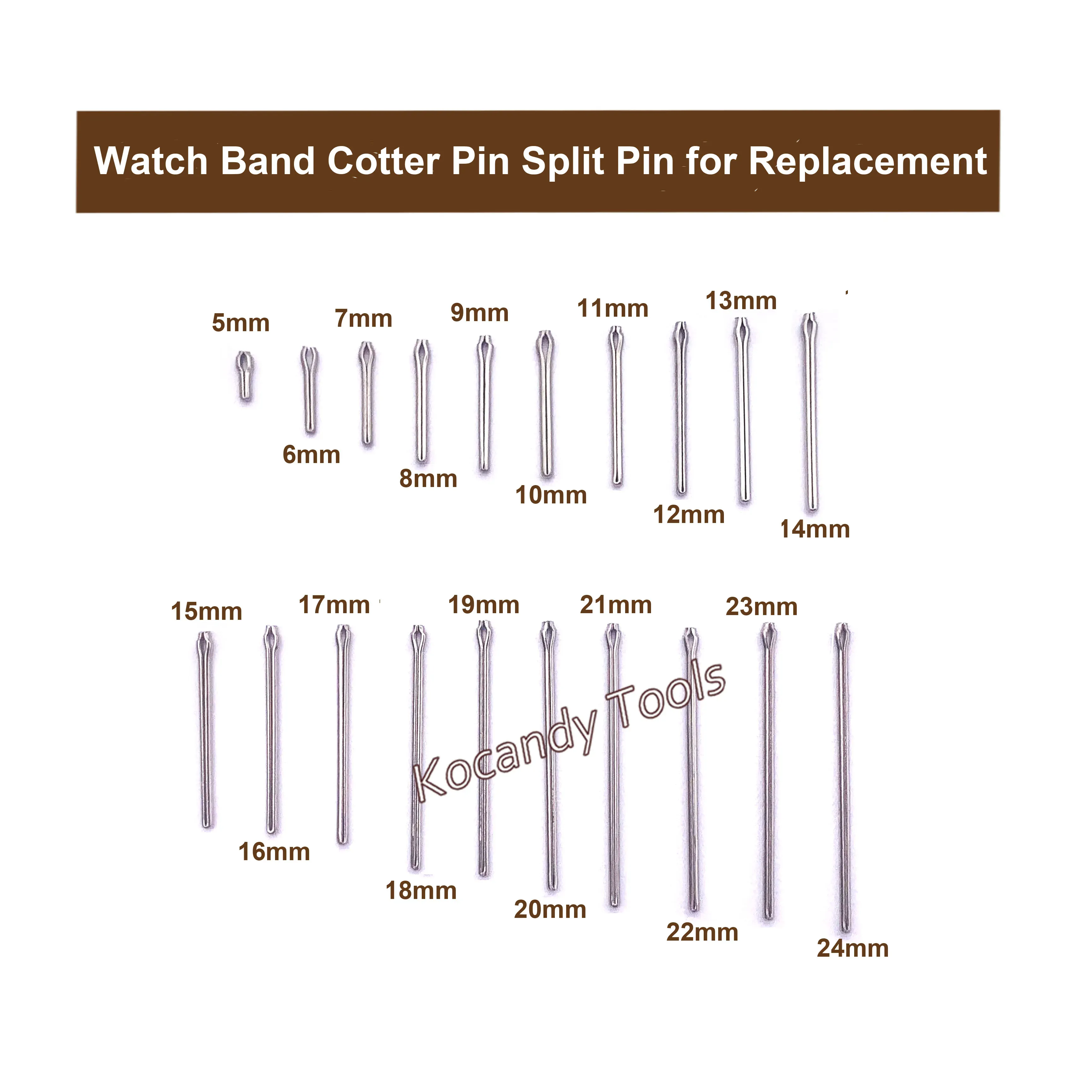 Link pins grouped with a length 8mm size marking