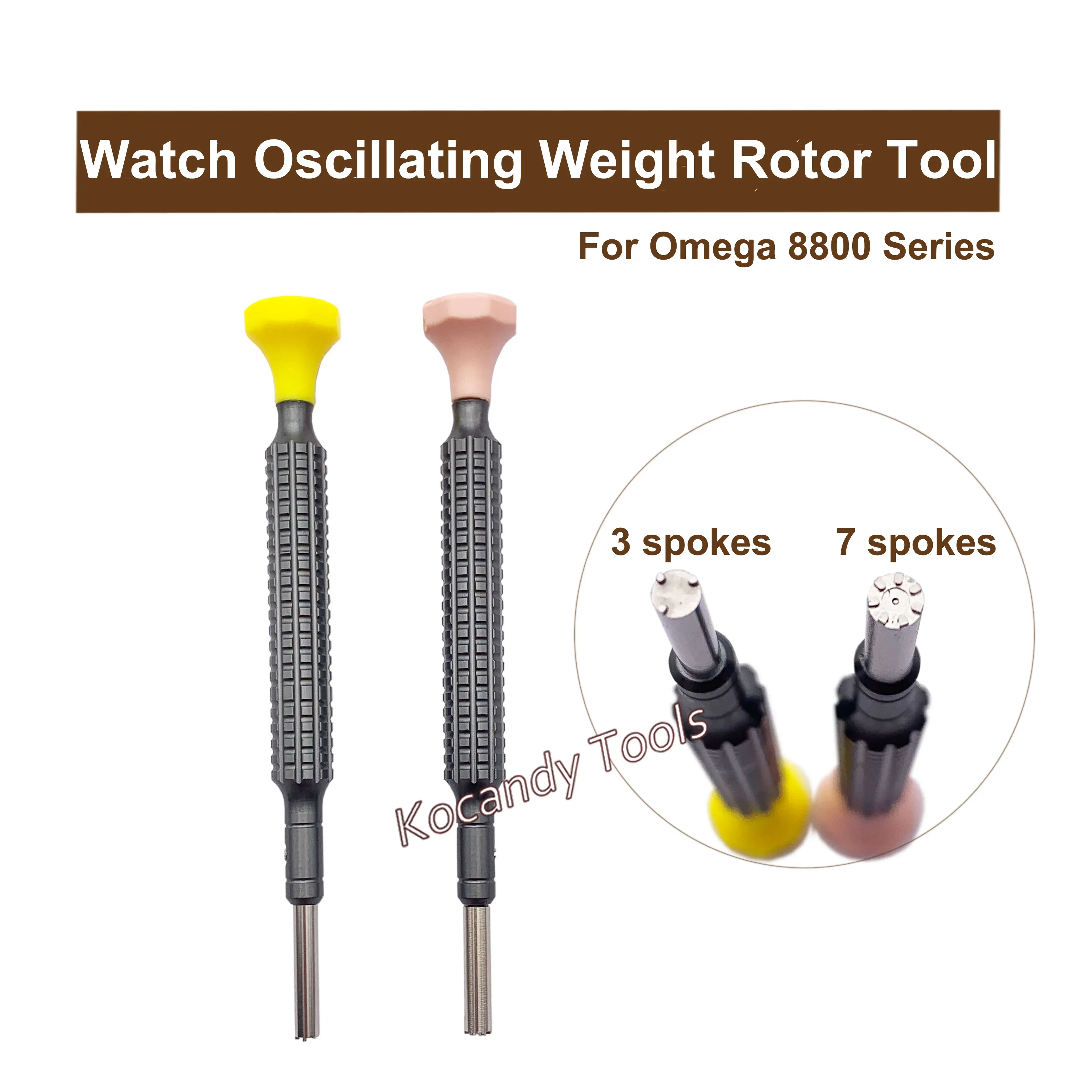 Screwdriver pair shown with interchangeable 3-spoke and 7-spoke tips