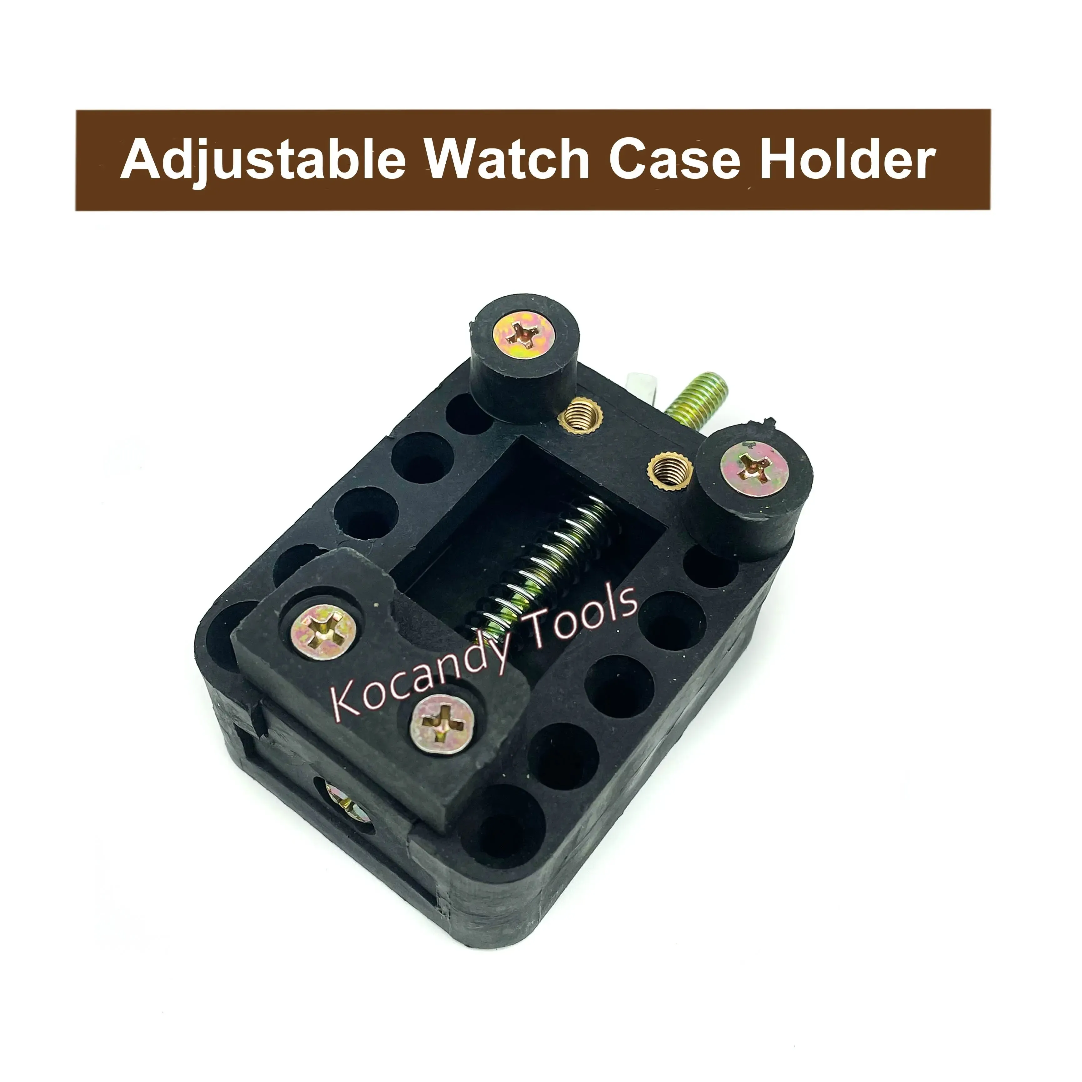 Black case holder shown from above on a plain background
