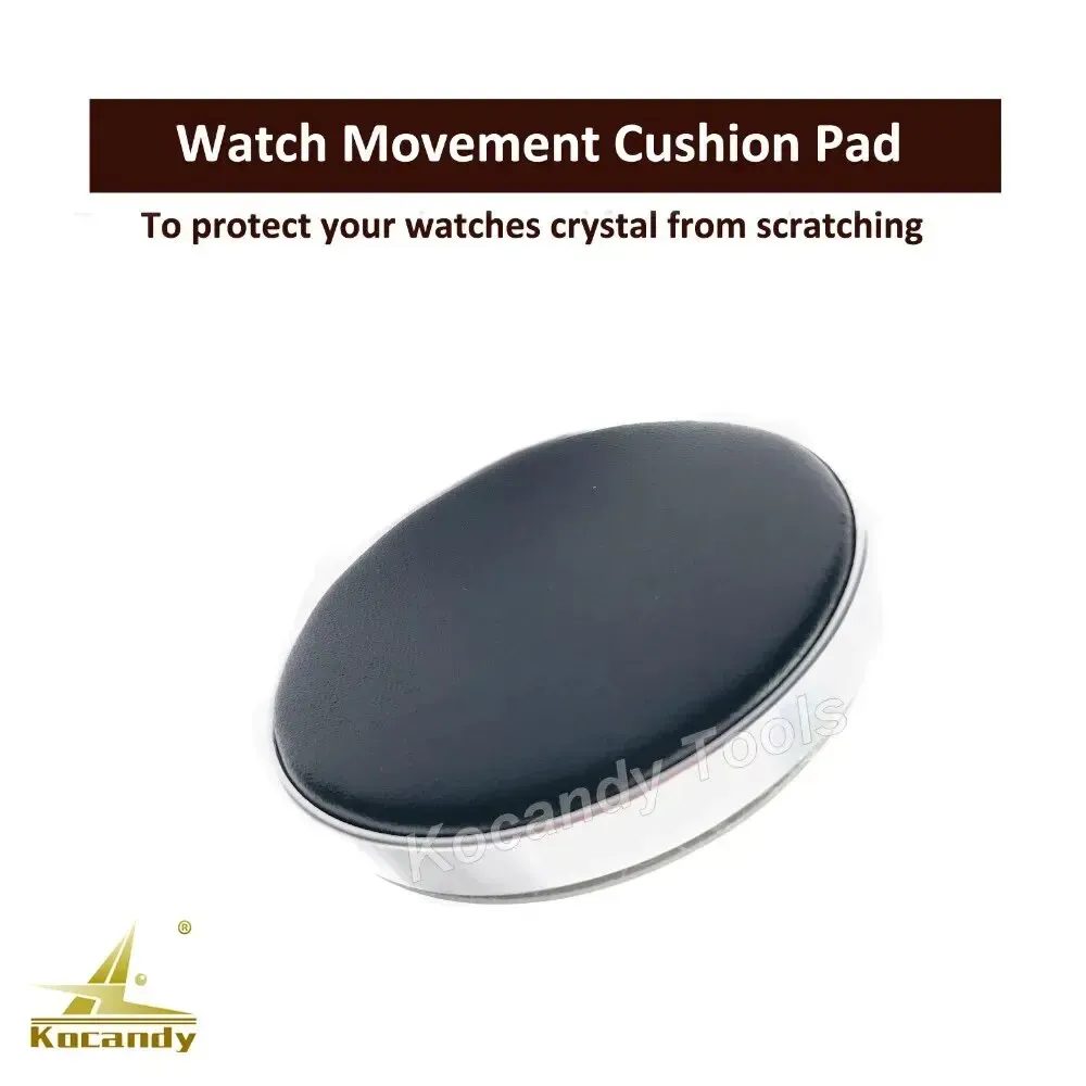 Black domed cushion pad viewed at an angle showing its rounded edge