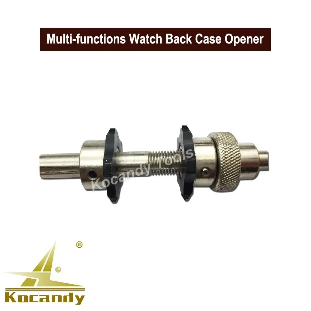 Watch back case opener with yellow ball ends shown horizontally