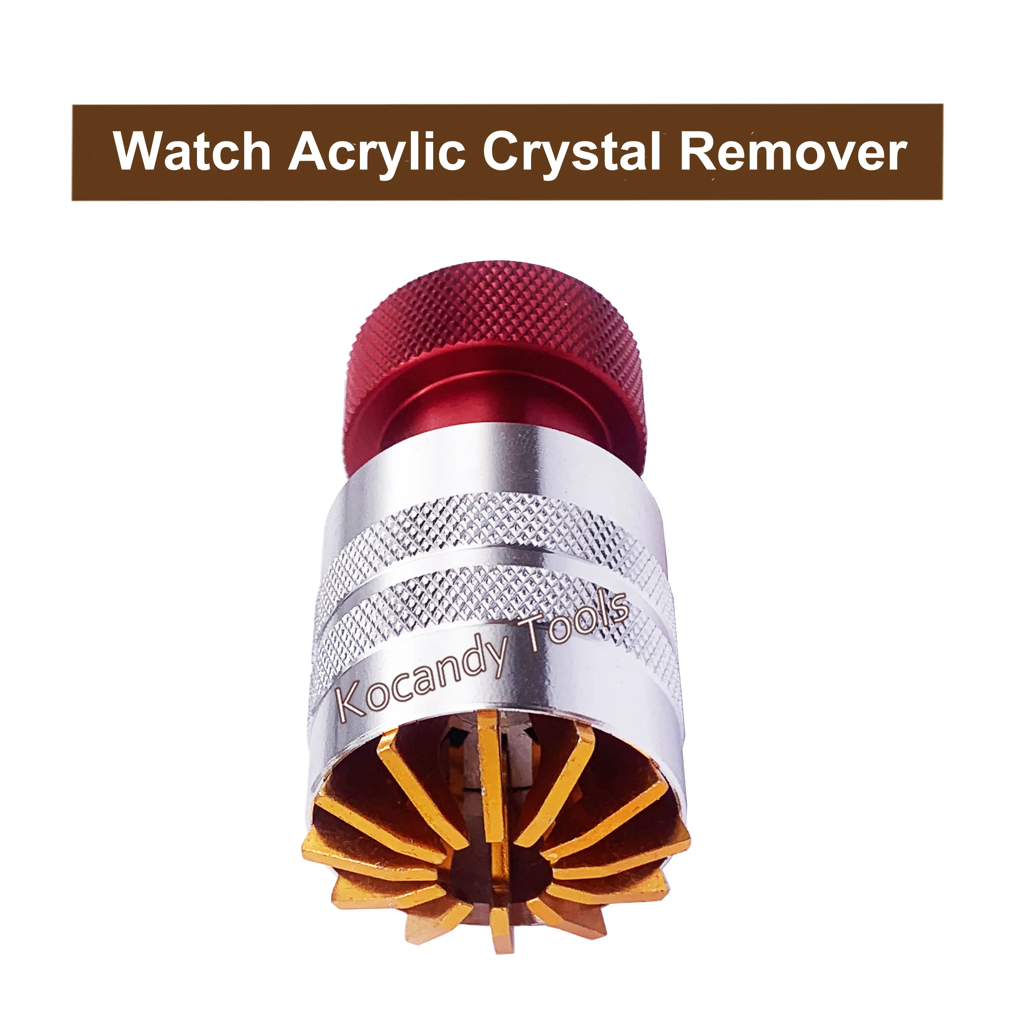 Plastic crystal remover with a red collar and silicone prongs