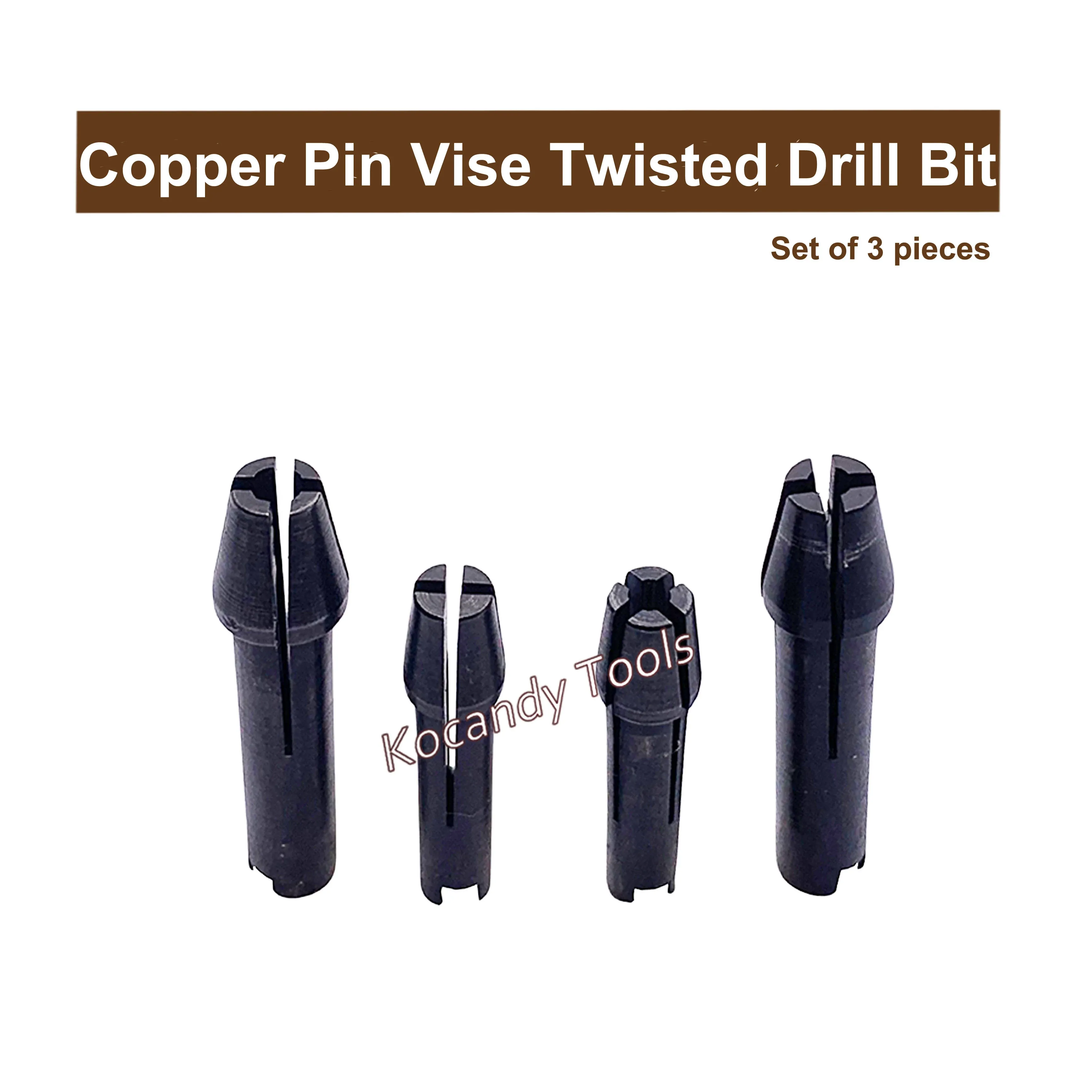 Black drill bit caps for the copper pin vise set
