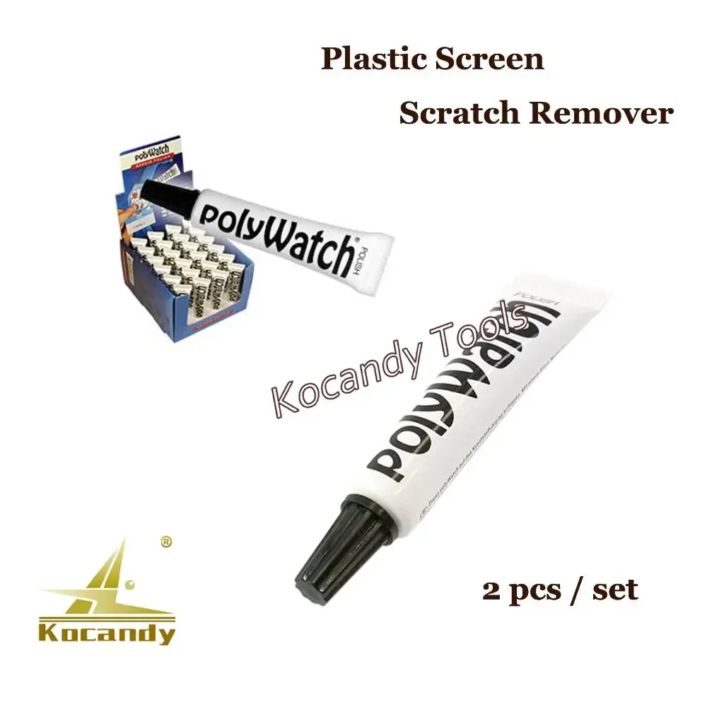 PolyWatch scratch remover tube with a wristwatch and box, two-piece set