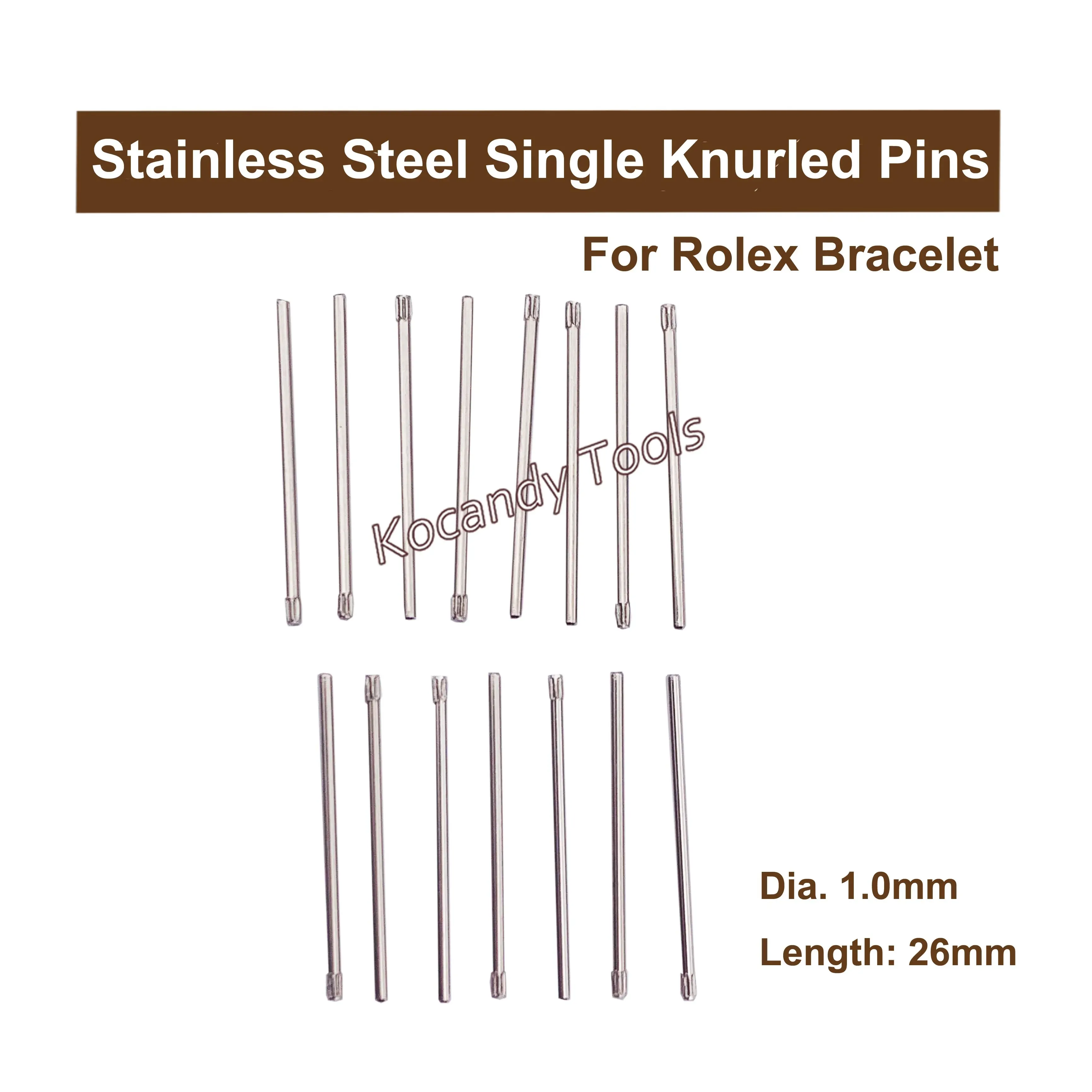 Several knurled pins with 1.7 mm diameter and 26 mm length text