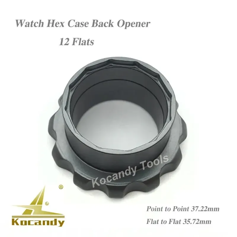Grey Panerai style case back die with twelve fluted edges