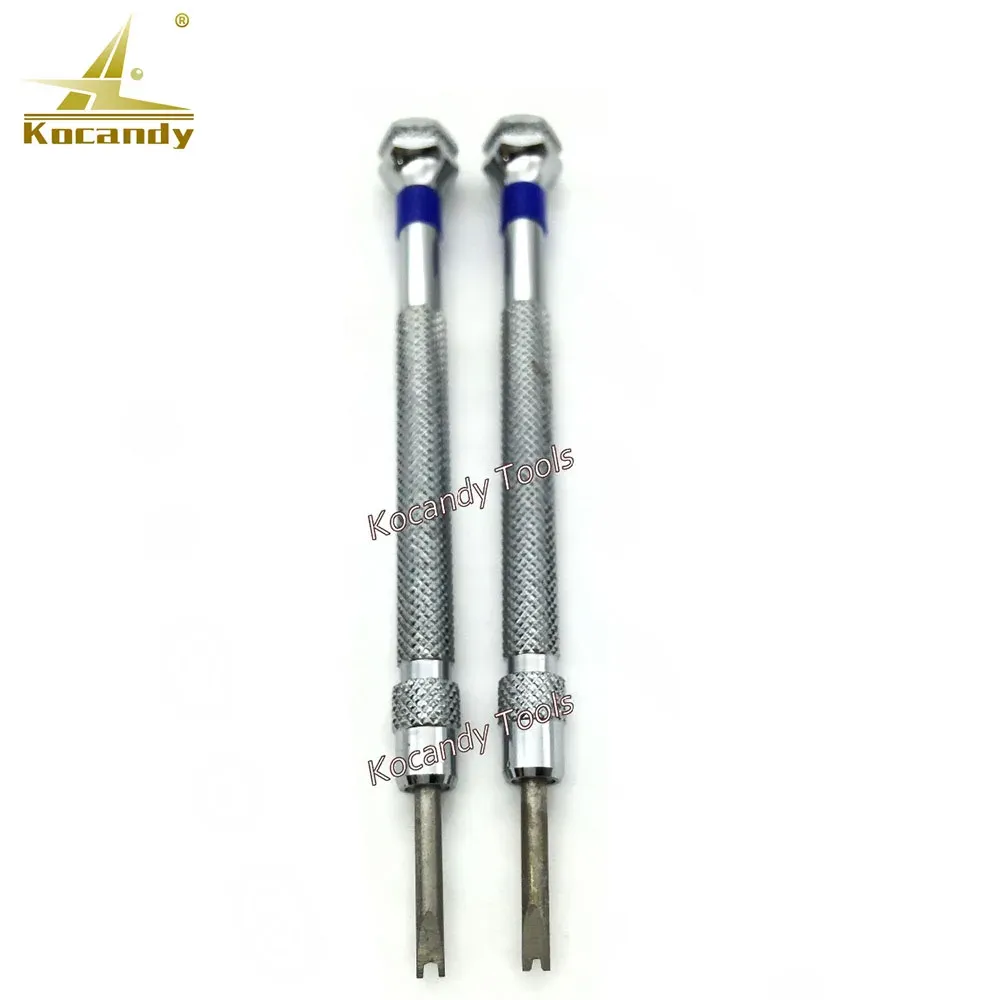 Pair of special screwdrivers standing vertically side by side