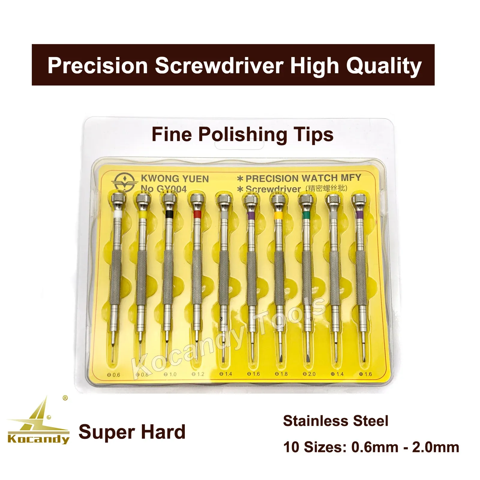 Yellow retail pack of the precision screwdriver set