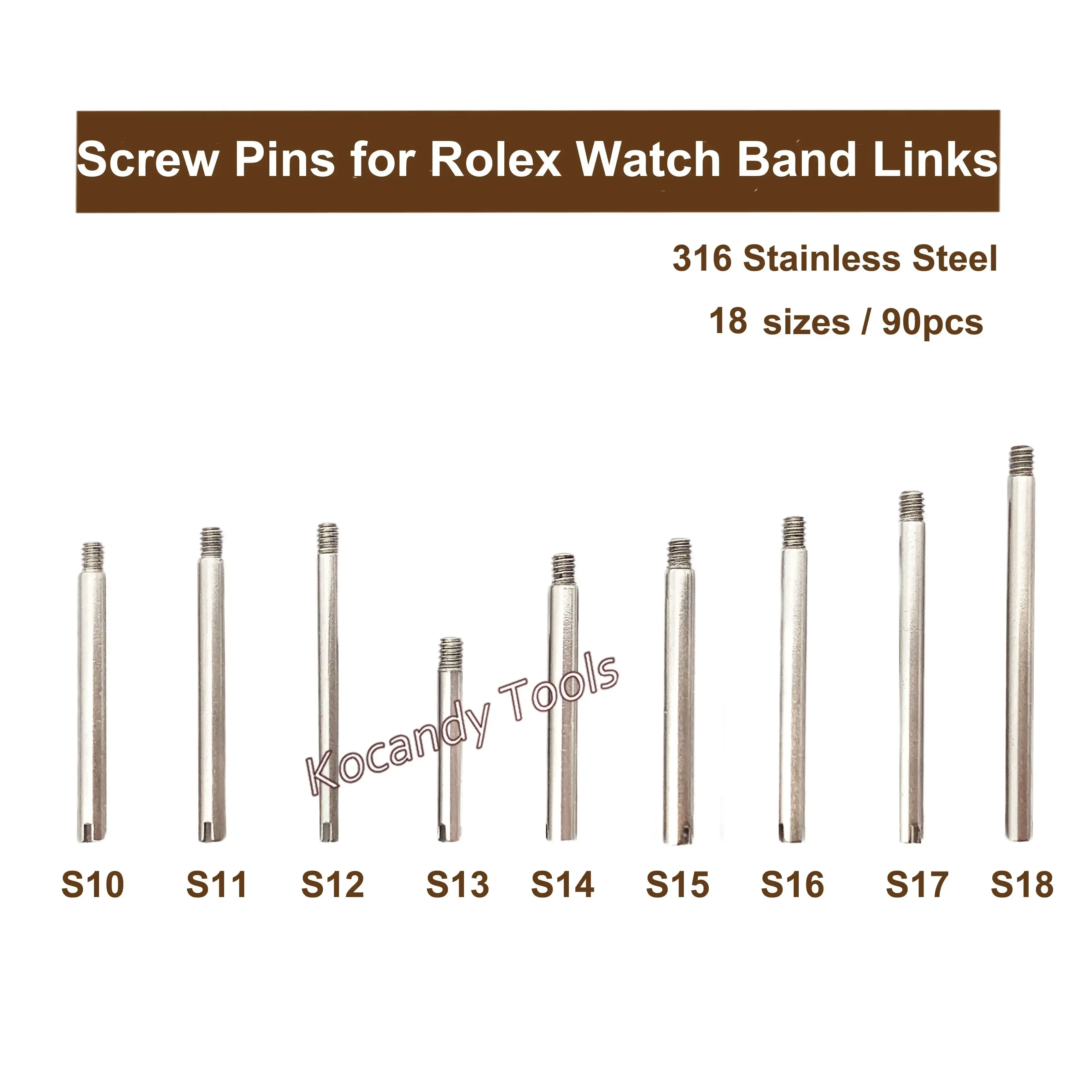 Twenty assorted watch band link screw pins with one inset piece
