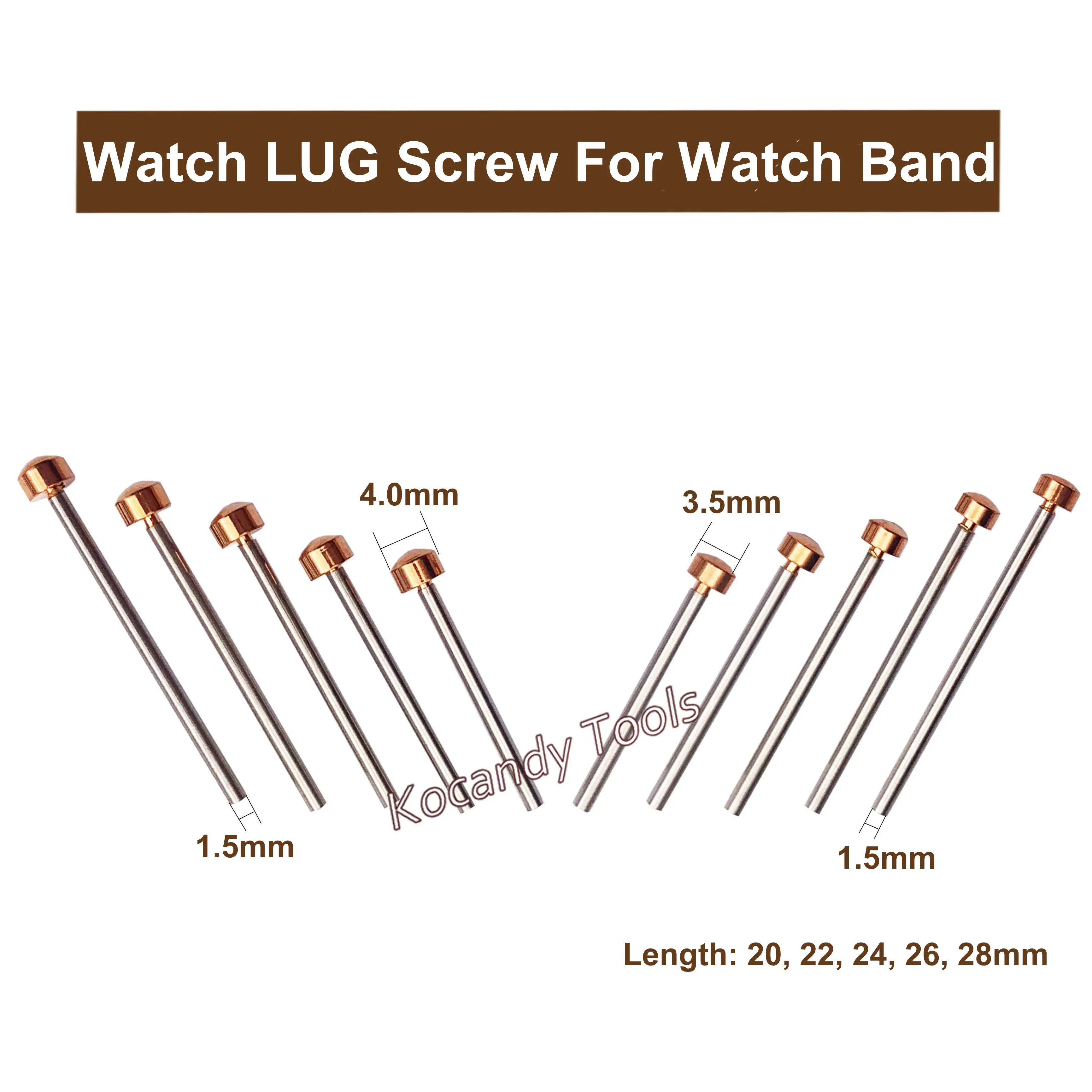 Rose gold pins fanned out with lengths from 18 to 30 mm