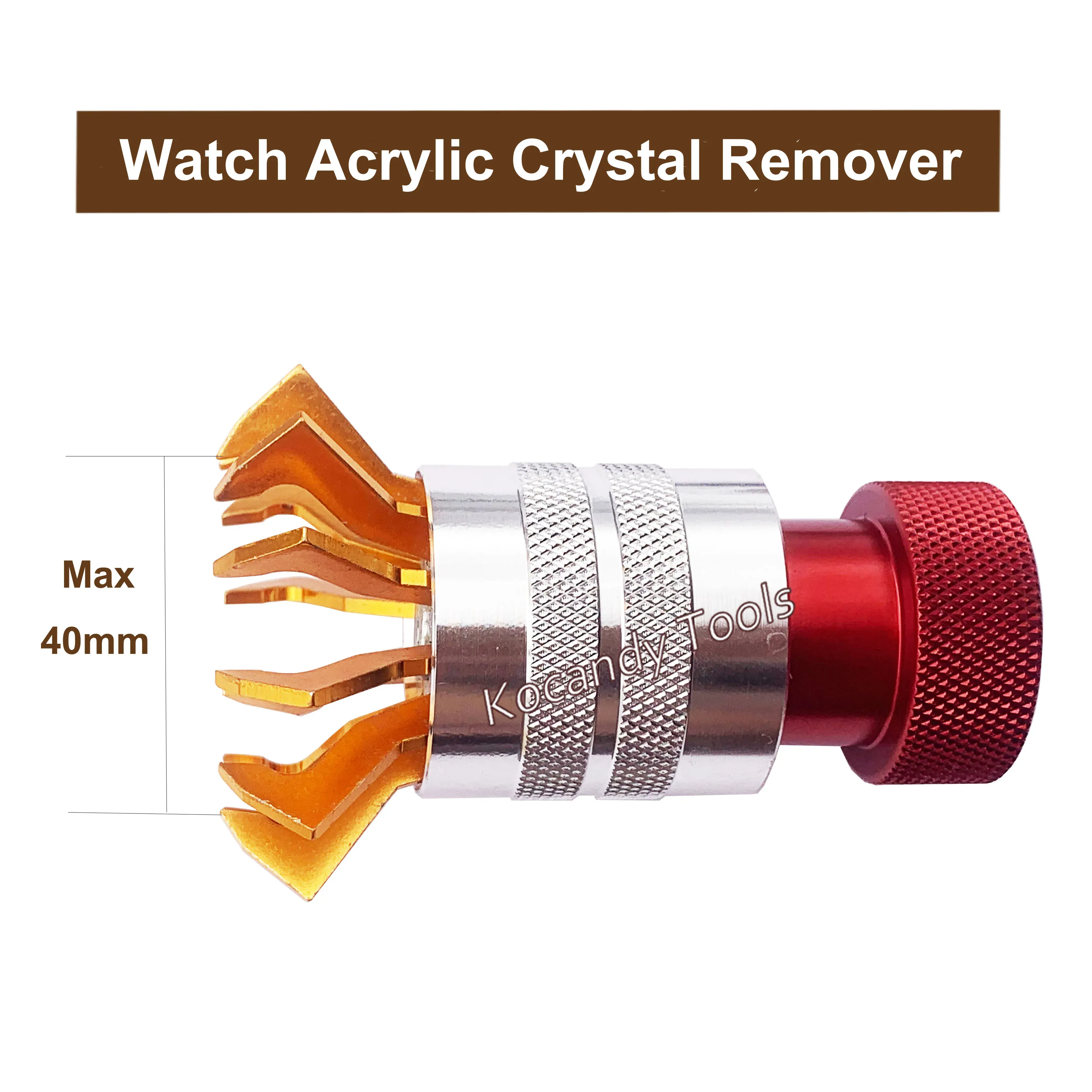 Close-up of the crystal remover silicone prongs spread open